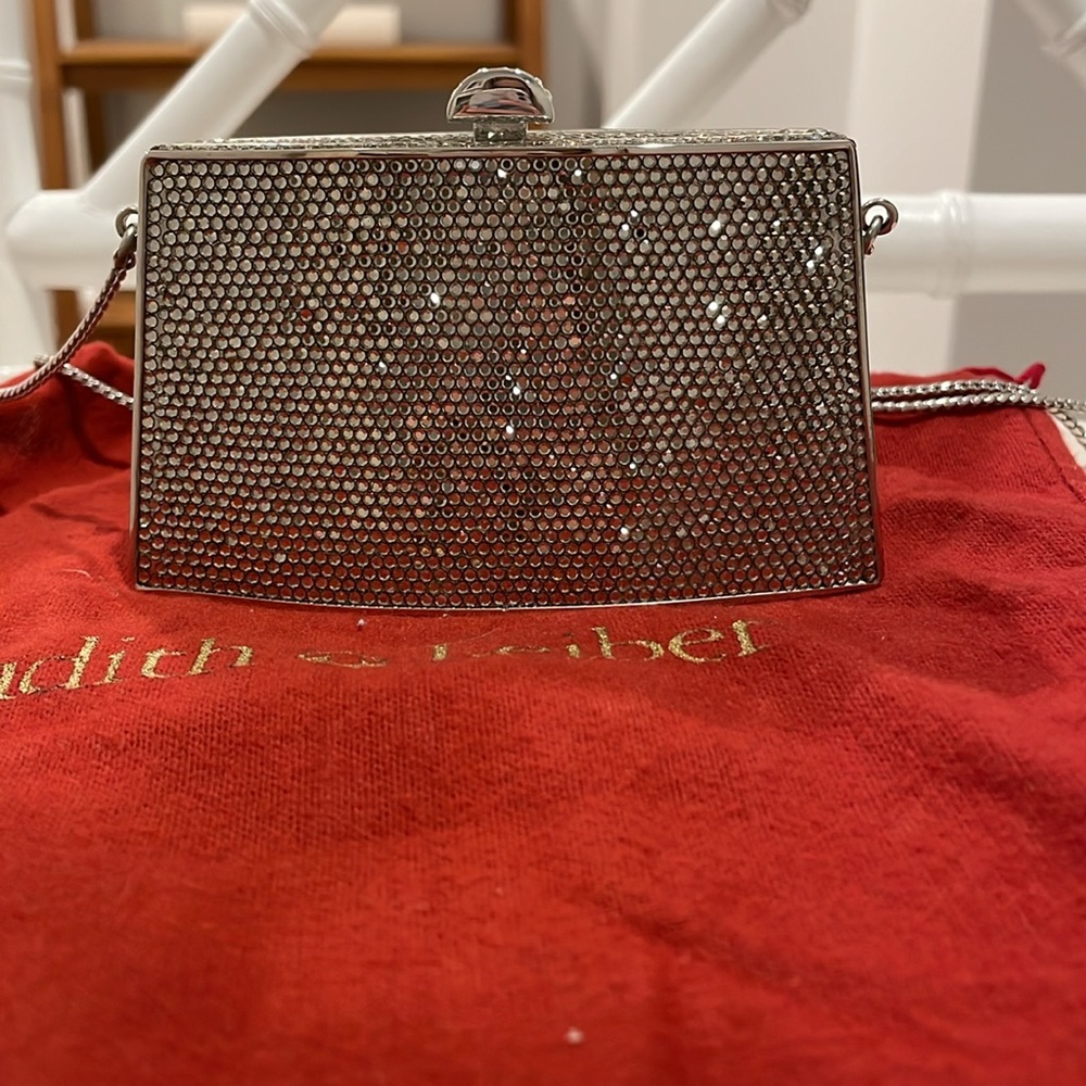 NWOT Judith Leiber Crystal Embellished Top Push Button Clasp Evening Bag/Clutch